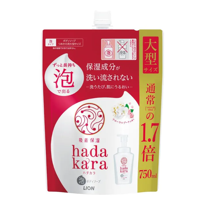 hadakara ボディソープ 泡で出てくるタイプ フローラルブーケの香り 詰替 大型 750ml