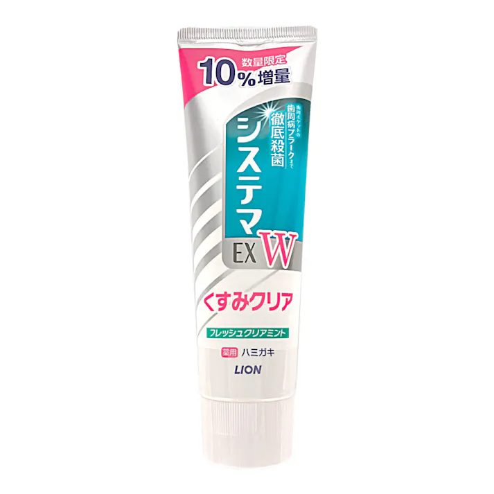 ライオン システマEX W ハミガキ くすみクリア フレッシュクリアミント 増量品 138g