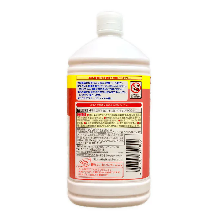 キレイキレイ 薬用泡ハンドソープ フルーツミックス 詰替 増量品 840ml
