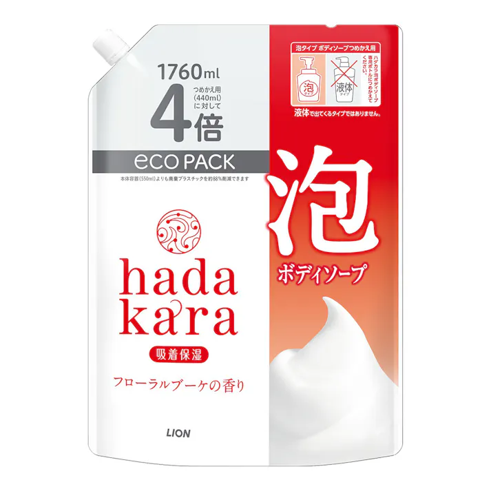 hadakara ボディソープ 泡タイプ フローラルブーケ 詰替 1760ml