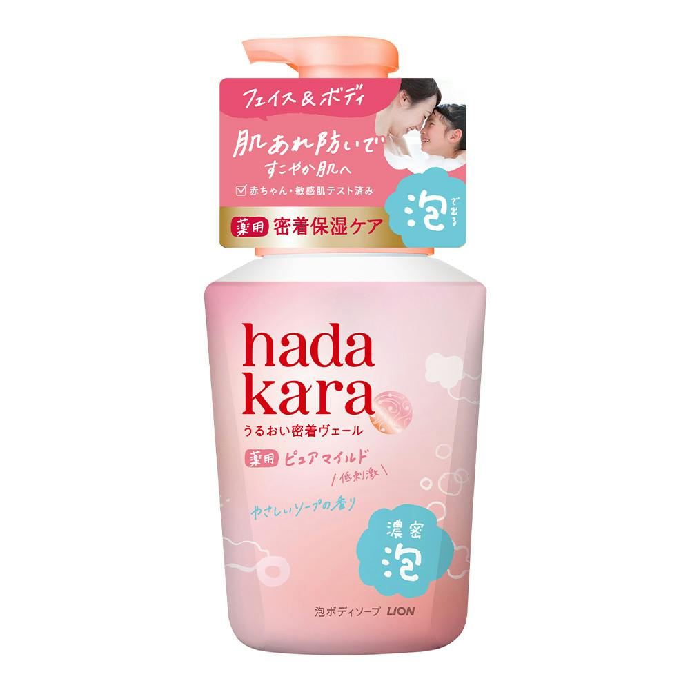 ハダカラ うるおい密着ヴェール 薬用ピュアマイルド やさしいソープの香り 泡ボディーソープ 本体 540ml