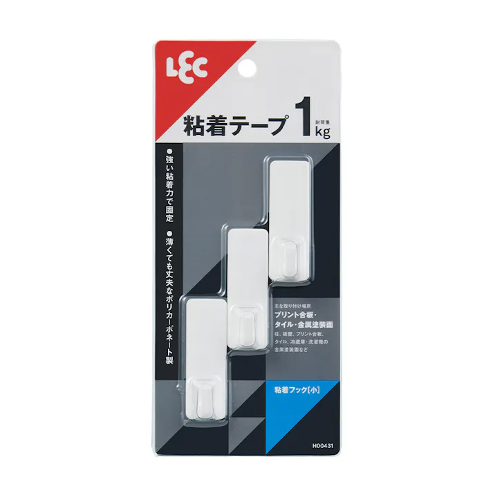粘着フック 小 ホワイト 3個入り