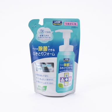 LION ペットキレイ 除菌できる ふきとりフォーム つめかえ用 200ml