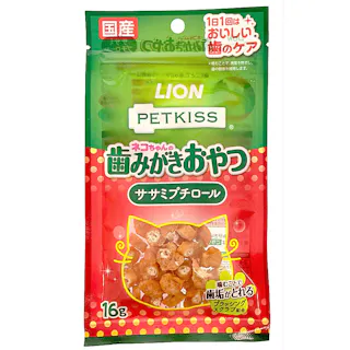 ライオン ペットキッス ネコちゃんの歯みがきおやつ ササミプチロール 16g