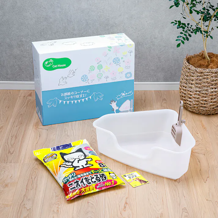 ライオン ニオイをとる砂専用 コンパクトコーナー猫トイレ スペシャルセット