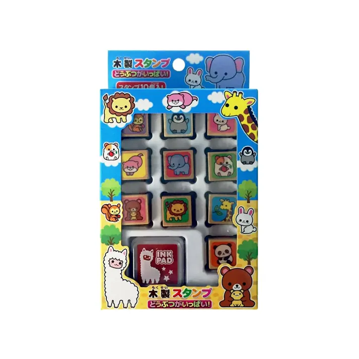 レモン 木製スタンプ どうぶつ