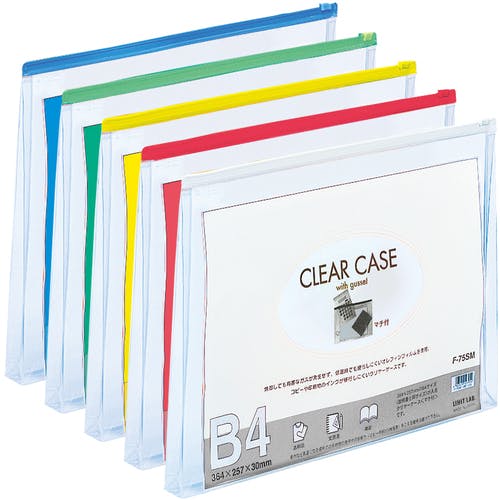 (まとめ）リヒトラブ クリヤーケース(マチ付)A4ヨコ 黄 F-74SM 1セット(25枚)〔×3セット〕 リヒトラブ クリヤーケース マチ付 A4 ヨコ型（F-74SM