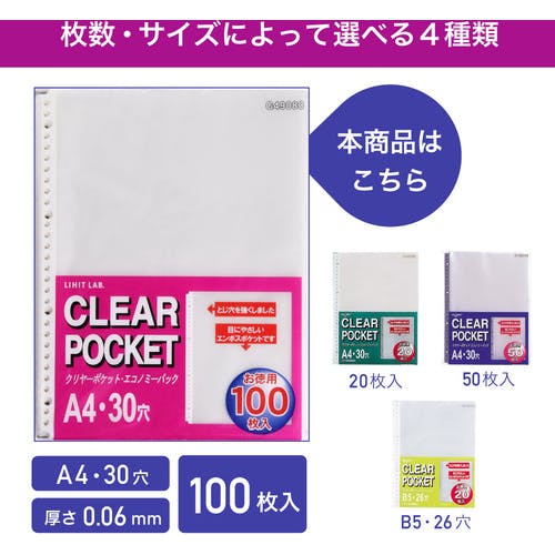CAINZ-DASH】LIHIT LAB． クリヤーポケット（エコノミーパック