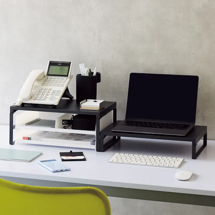 【CAINZ-DASH】LIHIT LAB. デスクボード 机上台(幅390mm・ハイタイプ) 白 A7331-0【別送品】