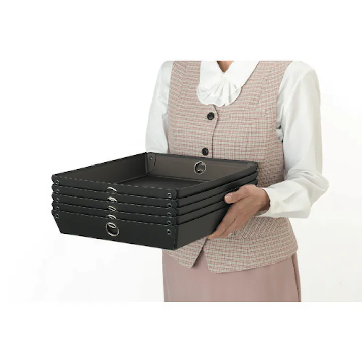 【CAINZ-DASH】LIHIT LAB. スタッキングトレー 黒 A340-24【別送品】