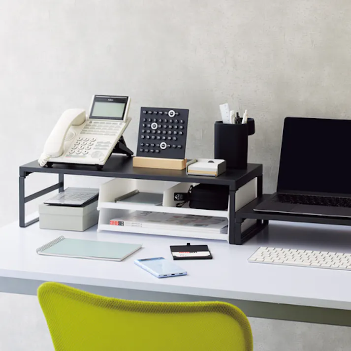 【CAINZ-DASH】LIHIT LAB. デスクボード 机上台(幅590mm・ハイタイプ) 白 A7333-0【別送品】