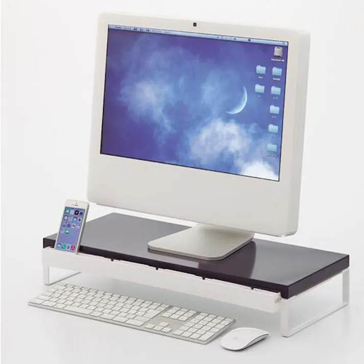 【CAINZ-DASH】LIHIT LAB. デスクボード 机上台(幅590mm・引出し付) 黒 A7338-24【別送品】