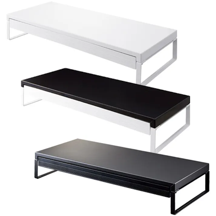 【CAINZ-DASH】LIHIT LAB. デスクボード 机上台(幅590mm・引出し付) 黒 A7338-24【別送品】