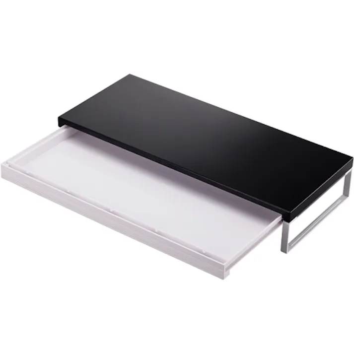 【CAINZ-DASH】LIHIT LAB. デスクボード 机上台(幅590mm・引出し付) 黒 A7338-24【別送品】