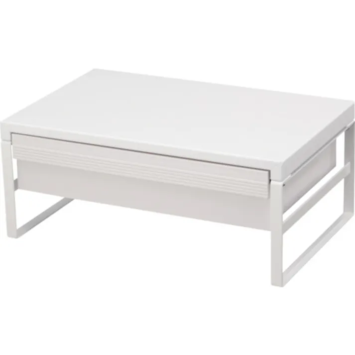 【CAINZ-DASH】LIHIT LAB. デスクボード 机上台(幅390mm・引出し付ハイタイプ) 白 A7342-0【別送品】