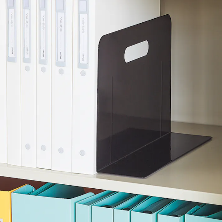 【CAINZ-DASH】LIHIT LAB. ブックエンド・ワイドタイプ(マグネット付)黒 A7352-24【別送品】