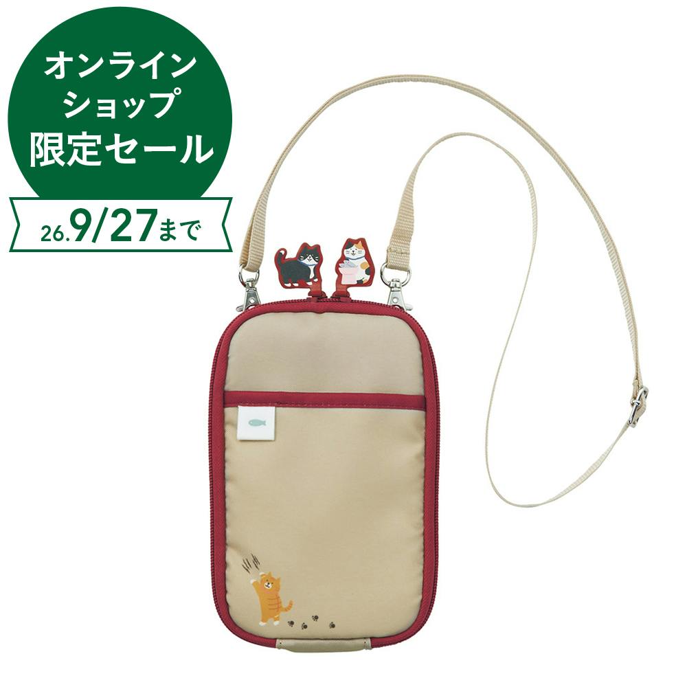 リヒトラブ にゃんシーン ショルダーポーチ ビスケットベージュ