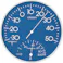 【CAINZ-DASH】リズム 温湿度計 ブルー φ300*39 9CZ056-004【別送品】