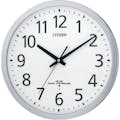 【CAINZ-DASH】リズム 電波　壁掛け時計（アナログ表示）　連続秒針　シルバー　Φ３５０×５０ｍｍ 8MY462-019【別送品】