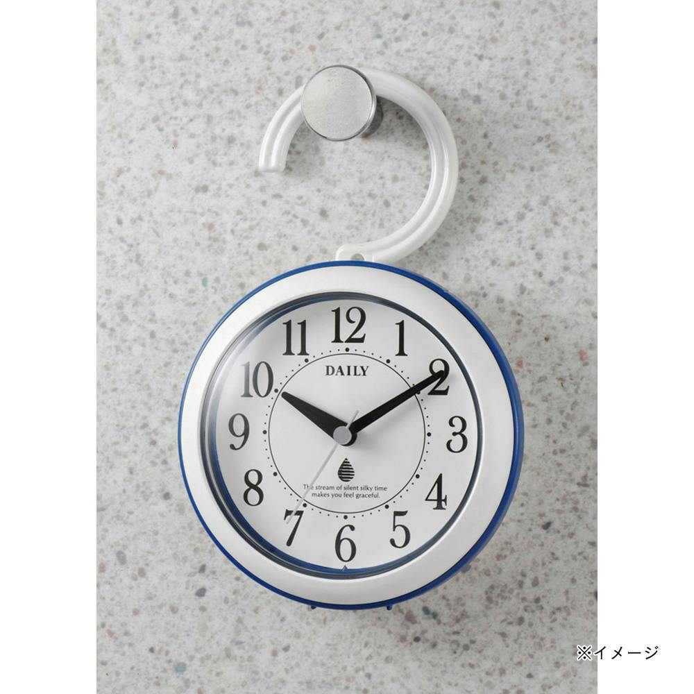 デイリー 壁掛け時計 強化防滴・防塵型 掛け置き兼用 ブルー φ118×48