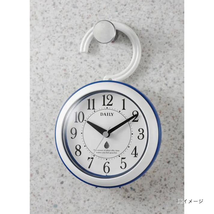 デイリー 壁掛け時計 強化防滴・防塵型 掛け置き兼用 ブルー φ118×48 4KG711DN04