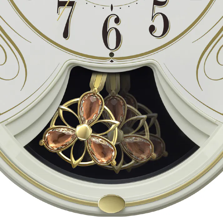 電波掛け時計 スモールワールドリリィN アイボリー 4MN554RH10