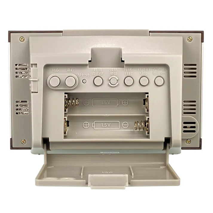 温度湿度計付電波時計 フィットウェーブD161茶色