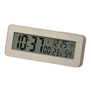 電波デジタル目覚まし置時計 温湿度計つき 8RZ238ND38