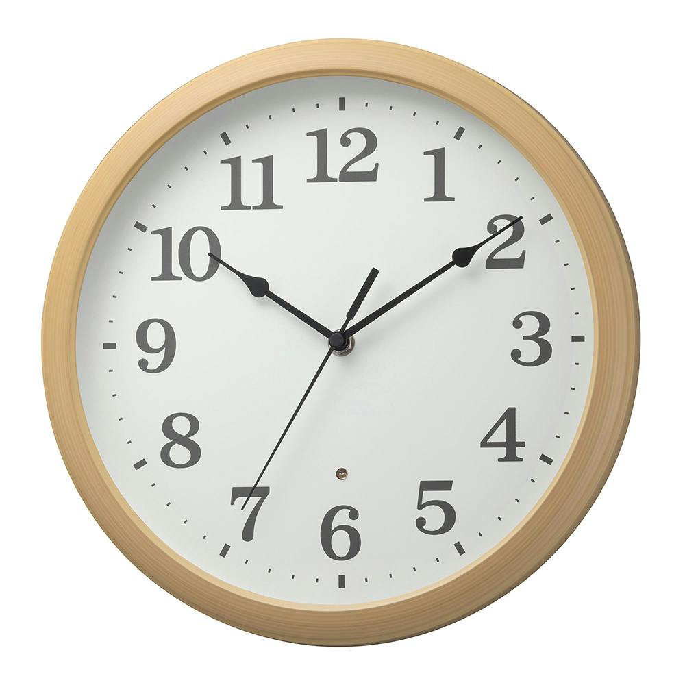 リズム アナログ掛け時計 Lighting Wall Clock 茶 8MGA41ND06