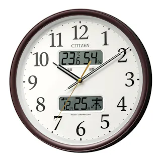 シチズン 温湿度計付き 電波掛け時計 ブラウン 8FYA06-006