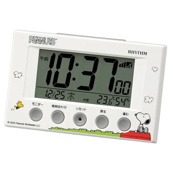 アラームデジタルR166/スヌーピー 電波目覚まし時計 8RZ166MS03