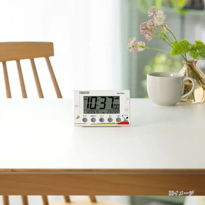 アラームデジタルR166/スヌーピー 電波目覚まし時計 8RZ166MS03