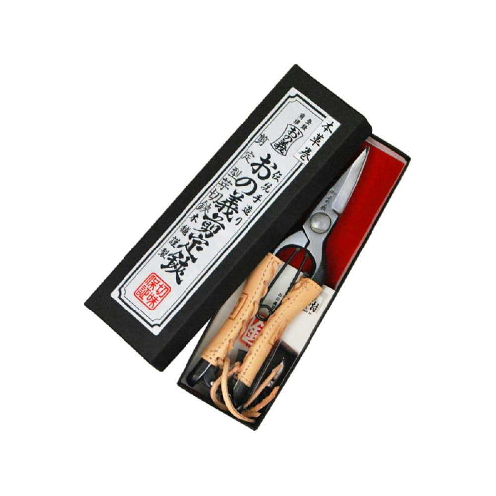 剪定型芽切鋏7インチ 金止 (本革巻) 【別送品】(販売終了