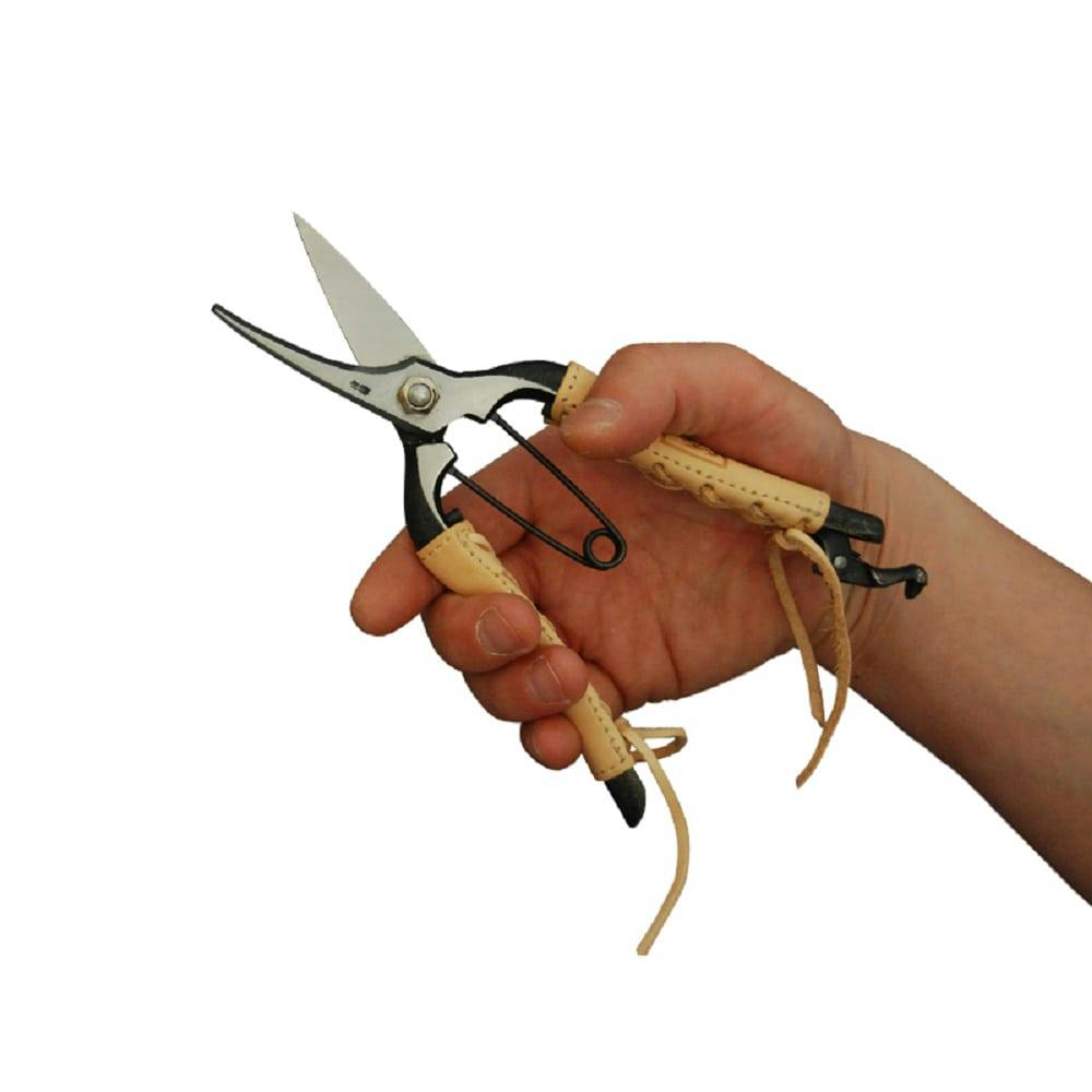 剪定型芽切鋏7インチ 金止 (本革巻) 【別送品】(販売終了) | 園芸刃物