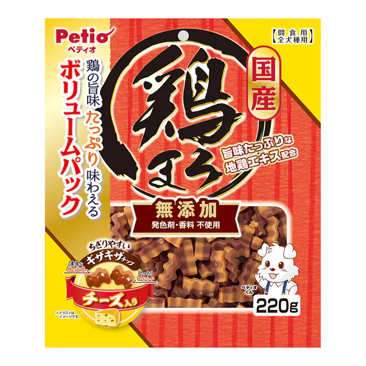 鶏まろ 無添加 ギザギザチップ チーズ220g