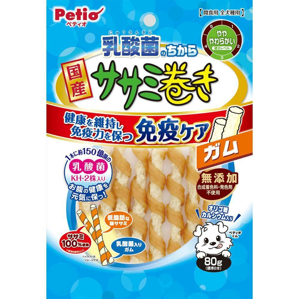 乳酸菌のちから ササミ巻き 免疫ケア 80g ガム・デンタルケア 乳酸菌のちから ササミ巻き 免疫ケア 80g ガム・デンタルケア