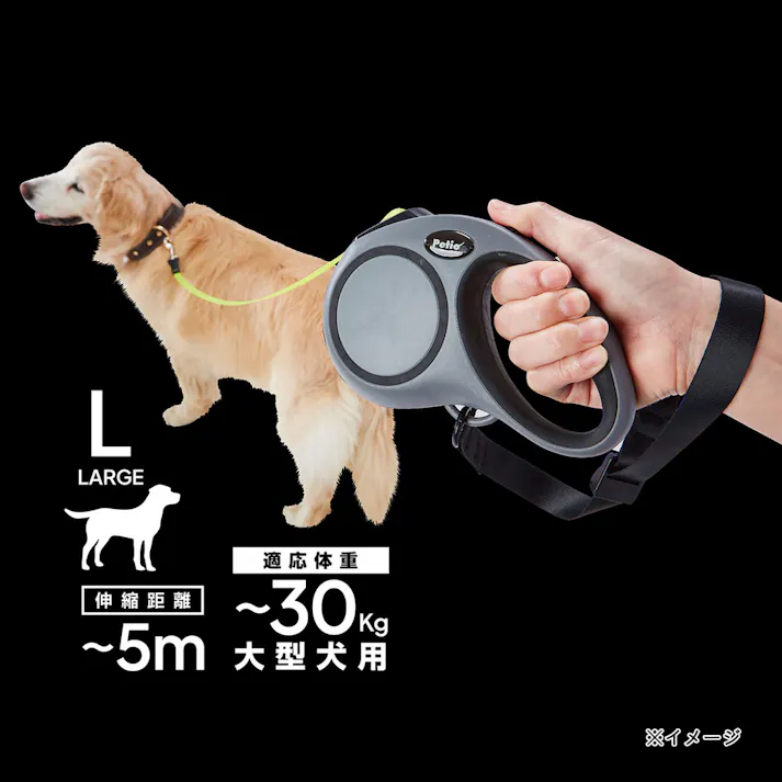 犬用伸縮リード リールリードEX L グレー
