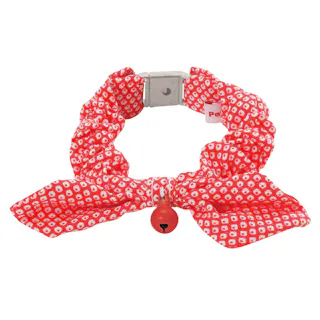 猫小町シュシュ 鹿の子 レッド