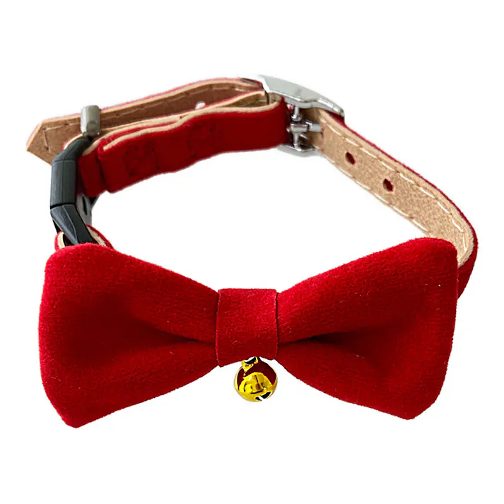 necoco リボン付キャットカラー S レッド