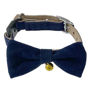 necoco リボン付キャットカラー S ブルー