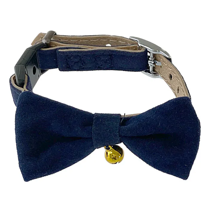 necoco リボン付キャットカラー S ブルー