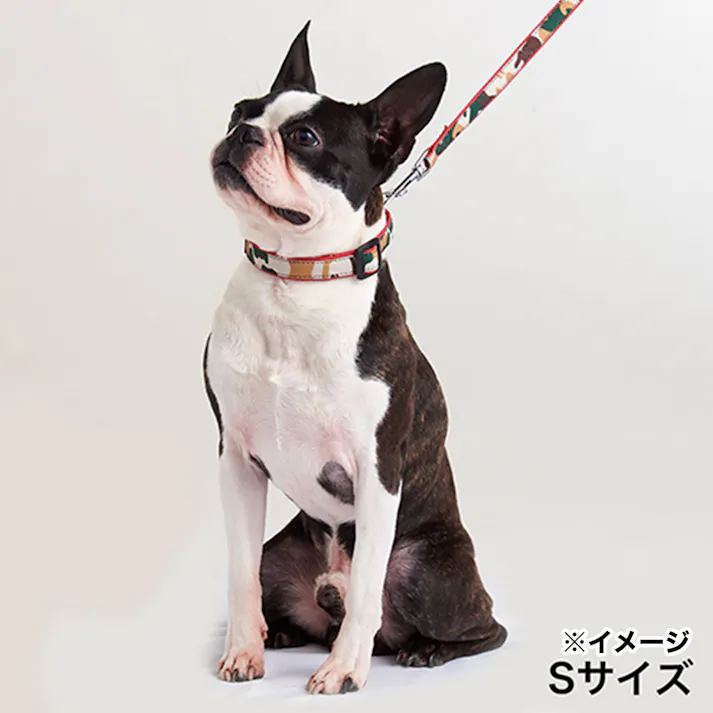 犬用エシカル迷彩カラー S レッド