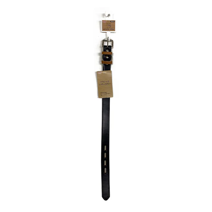 犬用首輪 クラシックレザーカラー 24mm ネイビー