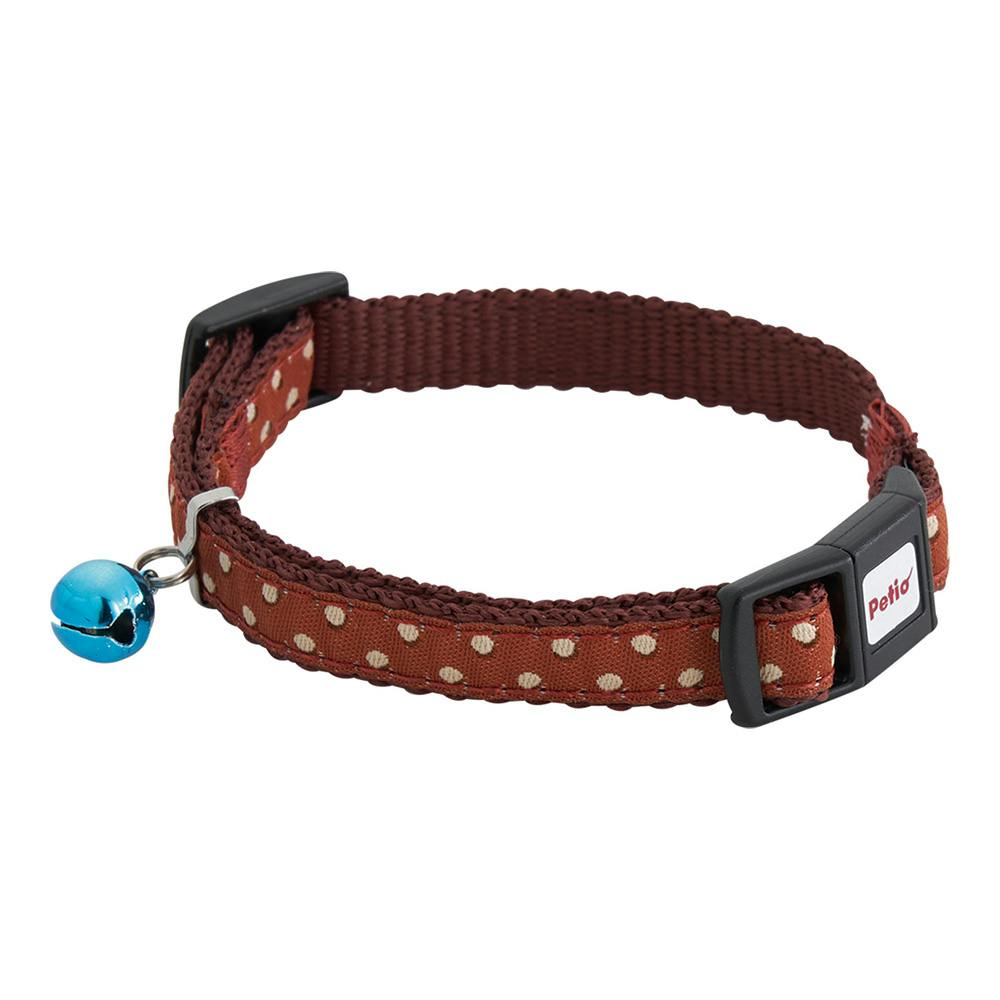 ブラウンドッ、わんちゃん猫ちゃん用襟付き首輪 CAT COLLAR ドット ブラウン | ペット用品（猫） 通販