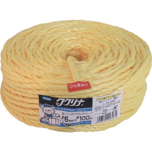 ユタカメイク 荷造り紐 PSロープ 6φ×100m M-117 ひも ユタカメイク 荷造り紐 PSロープ 6φ×100m M-117 ひも
