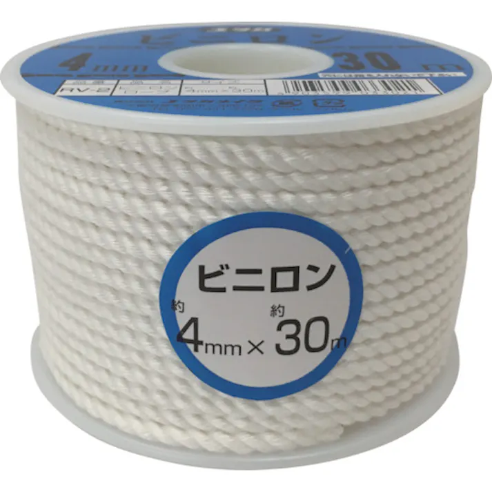 【CAINZ-DASH】ユタカメイク ロープ ビニロンロープボビン巻 4φ×30m RV-2【別送品】