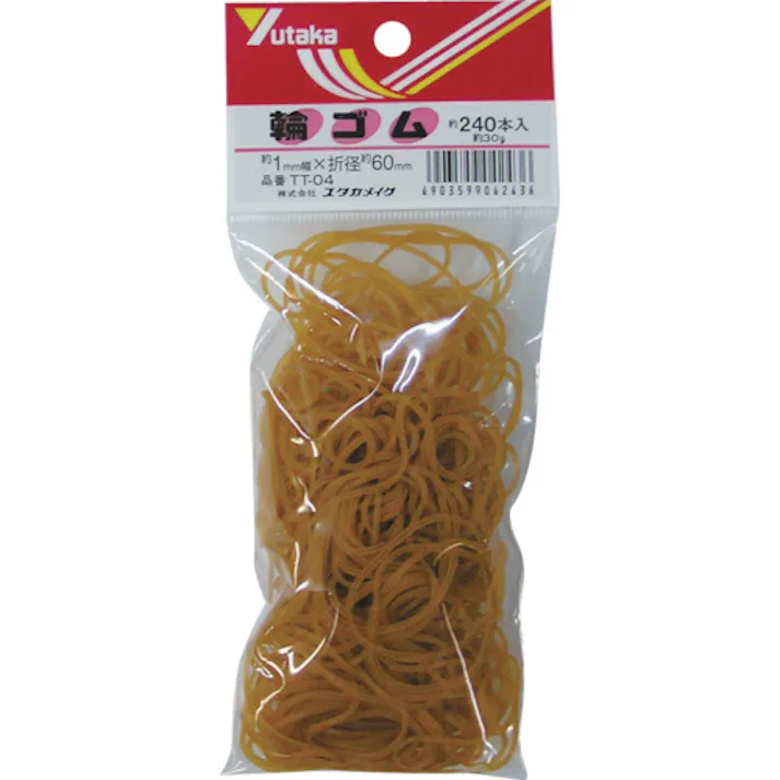 【CAINZ-DASH】ユタカメイク ゴム 輪ゴム 1mm×60mm(240本) TT-04【別送品】