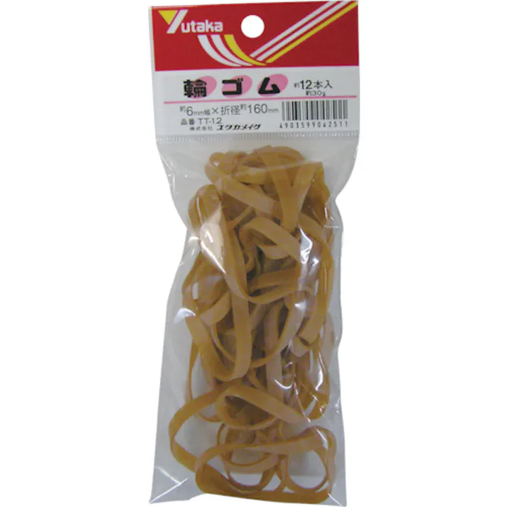 【CAINZ-DASH】ユタカメイク ゴム 輪ゴム 6mm×160mm(12本) TT-12【別送品】