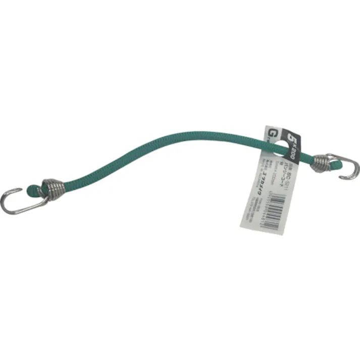 【CAINZ-DASH】ユタカメイク バンジーコード 5mm×200mm 緑 BC-5211【別送品】