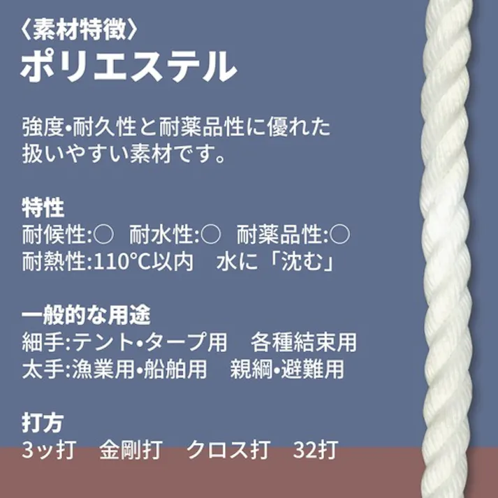 【CAINZ-DASH】ユタカメイク ポリエステルロープドラム巻 3φ×300m PRS-7【別送品】